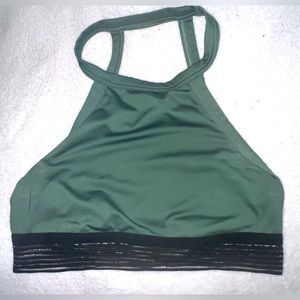 Victoria’s Secret Sport Women’s Halter Neck Sports Bra | Green | Black |